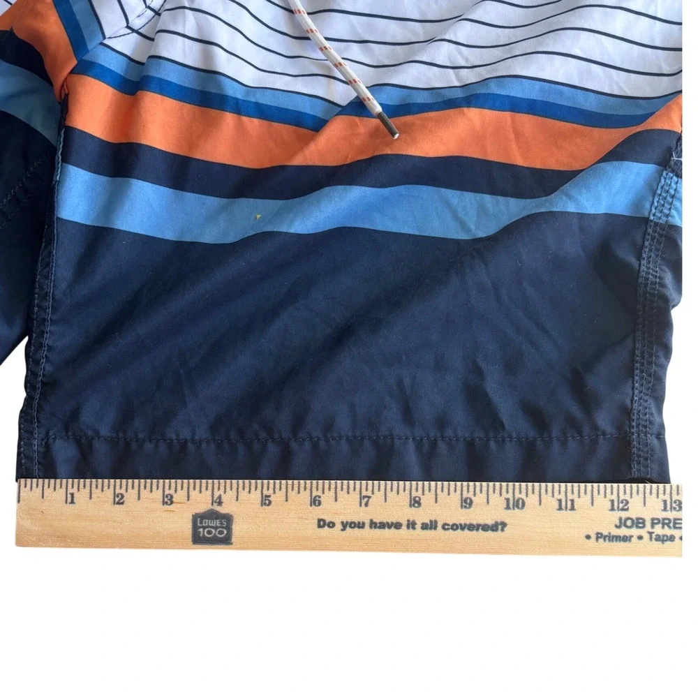 Mens XL Striped Swim Trunks Blue Orange Shorts Goodfellow & Co Beach Swim